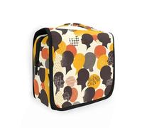 Borsa da viaggio da uomo Modern Head Cartoon Art con gancio per appendere Grande custodia per articoli da toeletta verticale autoportante