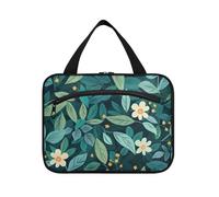 Borsa da viaggio da viaggio con margherita bianca foglie verdi da appendere con gancio, kit da barba essenziale di design borse per uomini per adulti crociere estuches para maquillaje, Foglie verdi