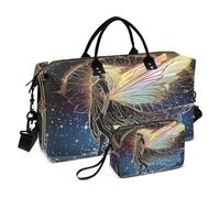 Borsa da viaggio da viaggio per una notte con articoli da toeletta per aereo, set da 2 pezzi con carte dei tarocchi al neon