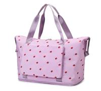 Borsa da viaggio da viaggio pieghevole for la stampe di fragola for fitness (viola)