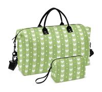 Borsa da viaggio decorativa con cuori e strisce, verde lime | Borsa da allenamento sportiva con cinghia regolabile, per viaggi in aereo, impermeabile, bolso para viaje en avion