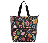 Borsa da viaggio decorativa per libri per ragazzi e ragazze, adulti, caramelle di Natale, borsa da cucina leggera e resistente per insegnanti, borsa da biblioteca, borsa per scuola, lavoro,