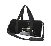 Borsa da viaggio di grande capacità con caffè caldo con chicchi di caffè e borse sportive con manici ad anello nella parte superiore delle borse per il fine settimana e borse rotonde possono essere