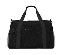 Borsa da viaggio di grande capacità di viaggio di uso quotidiano della stampa di scintillio nero borsa funzionale alla moda, nero, Taglia unica
