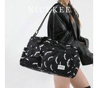 Borsa da viaggio di lusso con motivo a pipistrello, casuale, con tasche impermeabili e scomparto per le scarpe, borsa maternità/ospedaliera di grande capacità, borsa a tracolla impermeabile per pernot