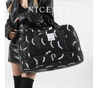 Borsa da viaggio di lusso con motivo a pipistrello, con tasca impermeabile e scomparto per le scarpe, borsa maternità per ospedale di grande capacità, borsa a tracolla impermeabile per pernottamento, 