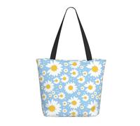 Borsa da viaggio donna da lavoro leggera a forma di margherite fiori azzurro cielo stellato borsa a tracolla per infermiere borsa da spiaggia donna grande moda borsa da donna con