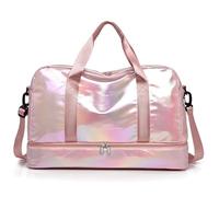 Borsa Da Viaggio Dry Wet Gym Bag Fitness Travel For Women Men Training Sports Outdoor Glitter Swim Bag Shoulder Weekend Bags Borsa Sportiva (Color : Pink)