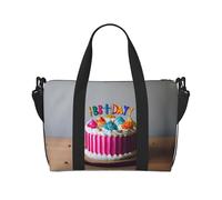 Borsa da viaggio Duffle Bag Weekender Bag Carry On Tote Bag Borsa sportiva da palestra per donne uomini Buon compleanno torta stampata