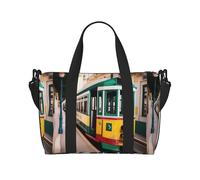 Borsa da viaggio Duffle Bag Weekender Bag Carry On Tote Bag Sport Gym Bag per Donne Uomini Lisbona Tram Pattern Stampa