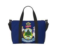Borsa da viaggio Duffle Bag Weekender Bag Carry On Tote Bag Sport Gym Bag per Donne Uomini Stampa Bandiera dello Stato del Maine