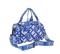 Borsa da viaggio e da palestra per donna - leggera, piccola, impermeabile, borsa a tracolla per fitness e esterni, scomparti per telefoni, tablet e occhiali, fiori blu