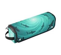 Borsa da viaggio e tappetino resistente al calore con cerniera Hammerhead Shark Under Blue Ocean Shark Lover Scuba Diving_00001_00001 organizer per accessori per lo styling dei capelli rimovibile per