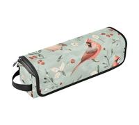 Borsa da viaggio e tappetino resistente al calore con cerniera per il trasporto di ferri arricciacapelli piatti, organizer impermeabile per piastre, piastre, ferri arricciacapelli, uccelli del nord