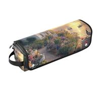 Borsa da viaggio e tappetino resistente al calore, custodia portatile per ferro arricciacapelli, piastra per capelli, asciugacapelli piatto, tramonto mare, rifugio, faro, fioritura, vela, sogni