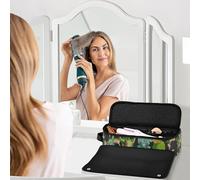 Borsa da viaggio e tappetino resistente al calore, impermeabile, portatile, aperta, piatta, per ferri da stiro, piastre e arricciacapelli