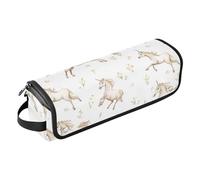Borsa da viaggio estetica con unicorni per capelli, da donna, con tappetino rimovibile resistente al calore, organizer per strumenti per capelli, per ferri da stiro, piastre e arricciacapelli