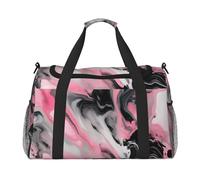 Borsa da viaggio funzionale con stampa artistica rosa astratta marmo grigio ampio spazio borsa da viaggio pieghevole per weekender