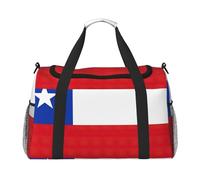Borsa da viaggio funzionale con stampa bandiera del Cile, ampia borsa da viaggio spaziale, pieghevole, borsa da viaggio per il fine settimana