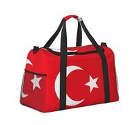 Borsa da viaggio funzionale con stampa bandiera della Turchia, ampia borsa da viaggio spaziale, pieghevole, borsa da viaggio per weekender