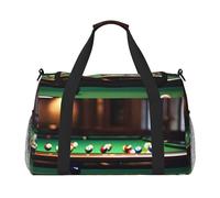 Borsa da viaggio funzionale con stampa da biliardo, borsa da viaggio spaziosa, pieghevole, per il fine settimana