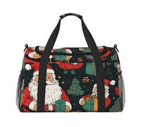 Borsa da viaggio funzionale con stampa di buon Natale, ampia borsa da viaggio spaziale, pieghevole, per il fine settimana