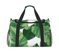 Borsa da viaggio funzionale con stampa di foglie di palma verde carina borsa da viaggio spaziale borsa pieghevole da portare avanti tote per il weekend