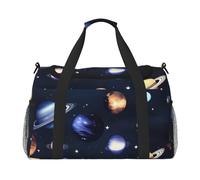 Borsa da viaggio funzionale con stampa di pianeti, stelle e Via Lattea, borsa da viaggio spaziosa borsa da viaggio pieghevole per weekender