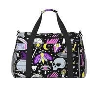 Borsa da viaggio funzionale con stampa di stregoneria magica stregoneria bohémien, borsa da viaggio spaziosa borsa da viaggio pieghevole per weekender