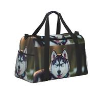 Borsa da viaggio funzionale con stampa di un cane Husky, ampia borsa da viaggio pieghevole, borsa da viaggio per il fine settimana