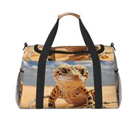 Borsa da viaggio funzionale con stampa leopardata di geco sabbia borsa da viaggio spaziale borsa da viaggio pieghevole per weekender
