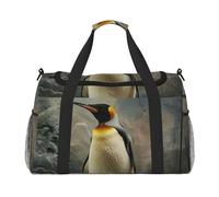 Borsa da viaggio funzionale con stampa pinguino, ampia borsa da viaggio, pieghevole, per il fine settimana