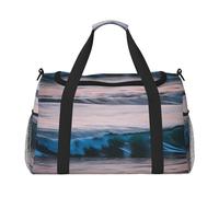 Borsa da viaggio funzionale con stampa tramonto e alba con onde oceaniche e mare, borsa da viaggio spaziosa borsa da viaggio pieghevole per weekend