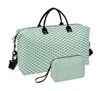 Borsa da viaggio grande borsa da trasporto per aeroporto con tracolla regolabile per sport pieghevole verde sirena scala, Multi, 1 size, Moderno/adattabile