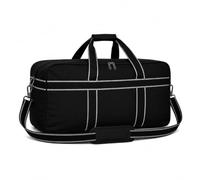 Borsa da Viaggio Grande Capacità Pieghevole Borsa Sportiva e Trasporto, Leggera e Resistente in Poliestere 600D, Fondo Rigido Rimovibile, W nd, Vacanze, Trasloco, Nero, M L XL, Strisce W&b, M