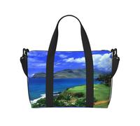 Borsa da viaggio grande con stampa tropicale Hawaii da golf, borsa da palestra, borsa a tracolla leggera per weekend e viaggi d'affari