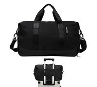 Borsa da viaggio grande - Valigetta da 35 litri, con scomparto impermeabile, porta attrezzi e borsa da palestra e allenamento, per ragazze adolescenti, sport, yoga, fitness, nuoto, nero, Consulte la