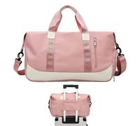 Borsa da viaggio grande - Valigetta da 35 litri, con scomparto impermeabile, porta attrezzi e borsa da palestra e allenamento, per ragazze adolescenti, sport, yoga, fitness, nuoto, rosa, Consulte la