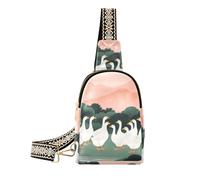 Borsa da viaggio impermeabile alla moda della borsa a tracolla del fumetto dell'oca di paesaggio di montagna per gli uomini per il