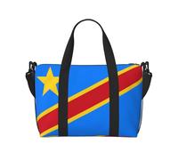 Borsa da viaggio impermeabile con bandiera del Congo per palestra, sport, vacanze