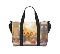 Borsa da viaggio impermeabile con girasoli sotto il davanzale della finestra per palestra, sport, vacanze