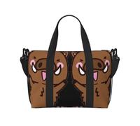 Borsa da viaggio impermeabile con stampa animata di cinghiale che salta, borsone da viaggio per il fine settimana per la palestra durante la notte