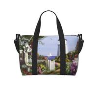 Borsa da viaggio impermeabile con stampa con pittura a diamante, con faro, borsone da viaggio per il weekend, per palestra e notte