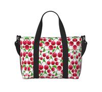 Borsa da viaggio impermeabile con stampa di ciliegie rosse, borsone da viaggio per la palestra durante la notte