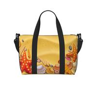 Borsa da viaggio impermeabile con stampa di conchiglie sulla spiaggia, borsone da viaggio da portare in palestra durante la notte