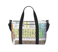 Borsa da viaggio impermeabile con stampa periodica degli elementi, borsone da viaggio per palestra durante la notte