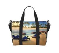 Borsa da viaggio impermeabile con tartarughe sulla spiaggia, per palestra, sport, vacanze