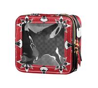 Borsa da viaggio impermeabile da viaggio con manoscritto di croce maltese trasparente, piccola borsa cosmetica per volare