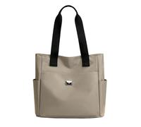 Borsa da viaggio impermeabile di grande capacità, perfetta per shopping, scuola, uso quotidiano, borsa tote da donna, Kaki