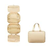 Borsa da viaggio impermeabile pieghevole separazione bagnata e asciutta borsa per cosmetici da uomo borsa per il trucco, Giallo, Taglia unica